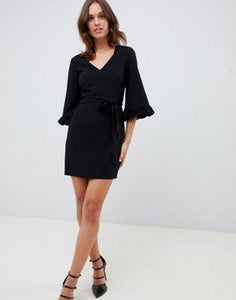 DESIGN kimono frill sleeve mini dress