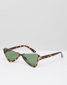 DESIGN half frame plastic butterfly diamond sunglasses