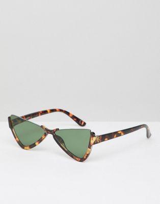 DESIGN half frame plastic butterfly diamond sunglasses