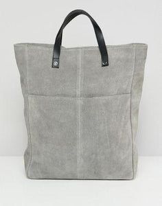 DESIGN large suede backpack with slip pocket