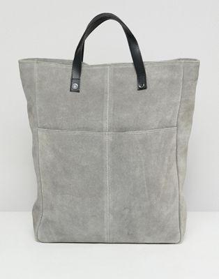 DESIGN large suede backpack with slip pocket