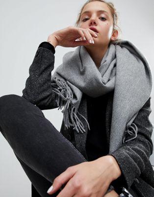 Lambswool Oversized Scarf with Tassels