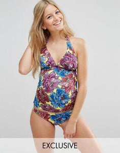 DESIGN Maternity Mix and Match Tankini Bikini Top in Mexican Floral Print