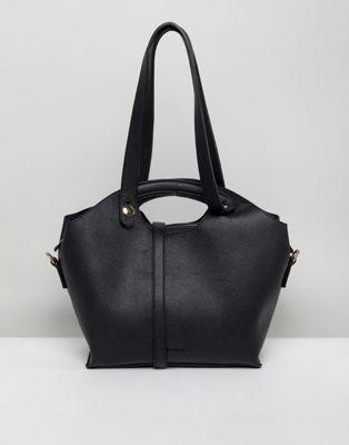 Melie Bianco Vegan Leather Handheld Bag With Optional Strap