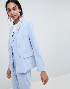 b.Young Double Breasted Suit Blazer