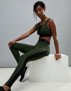 Ivy Park Active Lace Up Leggings In Khaki