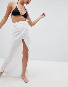 DESIGN Natural Fibre Tie Side Beach Sarong