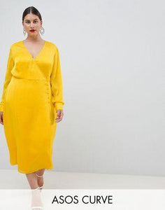 DESIGN Curve button through maxi dress in jacquard