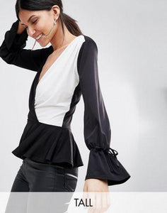John Zack Tall Wrap Front Blouse