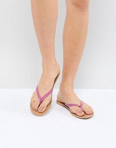 London Rebel Leather Flat Sandals