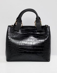 DESIGN croc extended handle tote bag