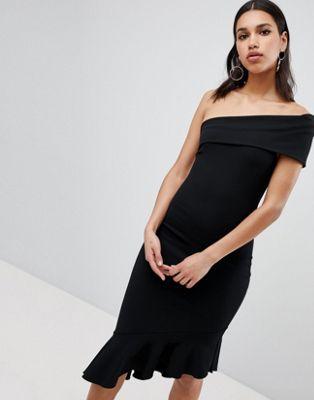 Jessica Wright Asymetric Pephem Dress